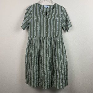 BRICKYARD BUFFALO Textured Green Midi Dress Medium